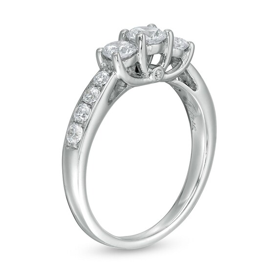 Previously Owned - 1 CT. T.w. Diamond Past Present FutureÂ® Engagement Ring in 10K White Gold