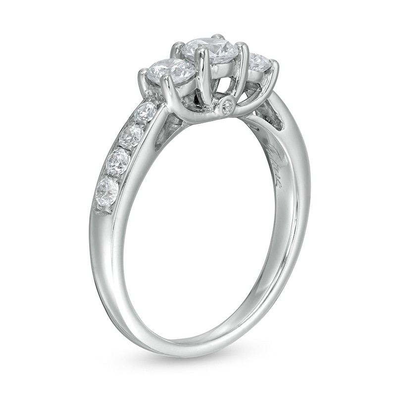 Main Image 3 of Previously Owned - 1 CT. T.W. Diamond Past Present Future® Engagement Ring in 10K White Gold