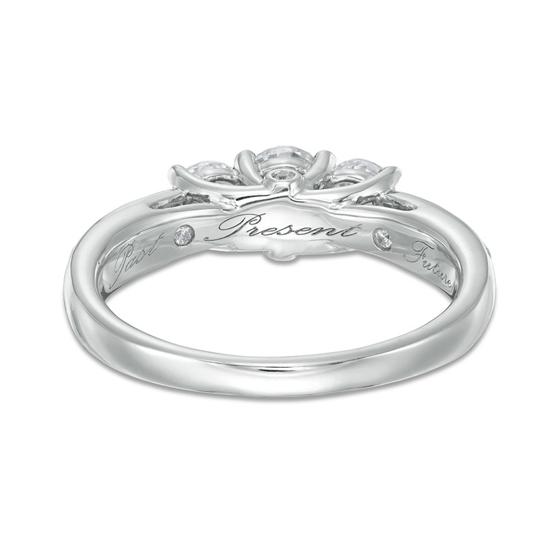 Main Image 4 of Previously Owned - 1 CT. T.W. Diamond Past Present Future® Engagement Ring in 10K White Gold
