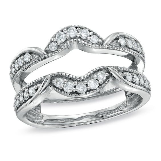 Previously Owned - 1/3 CT. T.w. Diamond Vintage Solitaire Enhancer in 14K White Gold