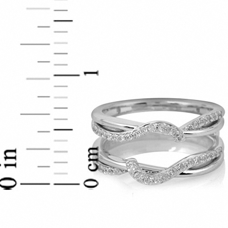 Main Image 2 of Previously Owned - 1/3 CT. T.W. Diamond Ribbon-Style Solitaire Enhancer in 14K White Gold