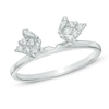 Thumbnail Image 1 of Previously Owned - 1/4 CT. T.W. Baguette and Round Diamond Solitaire Enhancer in 10K White Gold