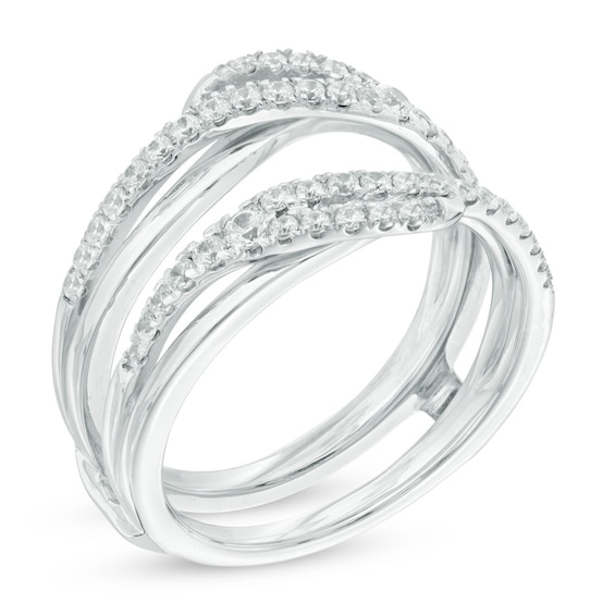 Previously Owned - 1/2 CT. T.w. Diamond Bypass Solitaire Enhancer in 14K White Gold