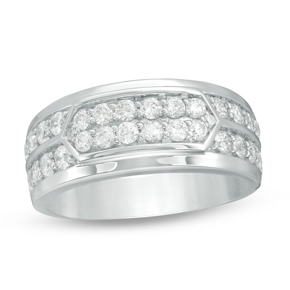 Previously Owned - 1-1/2 CT. T.w. Diamond Elongated Hexagon Ring in 10K White Gold