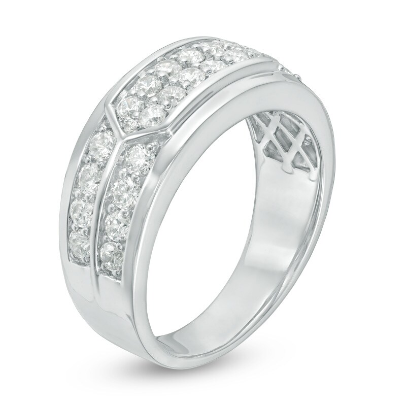 Main Image 2 of Previously Owned - 1-1/2 CT. T.W. Diamond Elongated Hexagon Ring in 10K White Gold