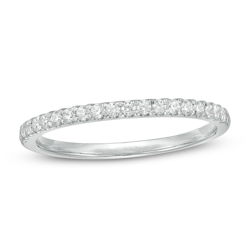 Main Image 1 of Previously Owned - 1/4 CT. T.W. Diamond Wedding Band in 10K White Gold