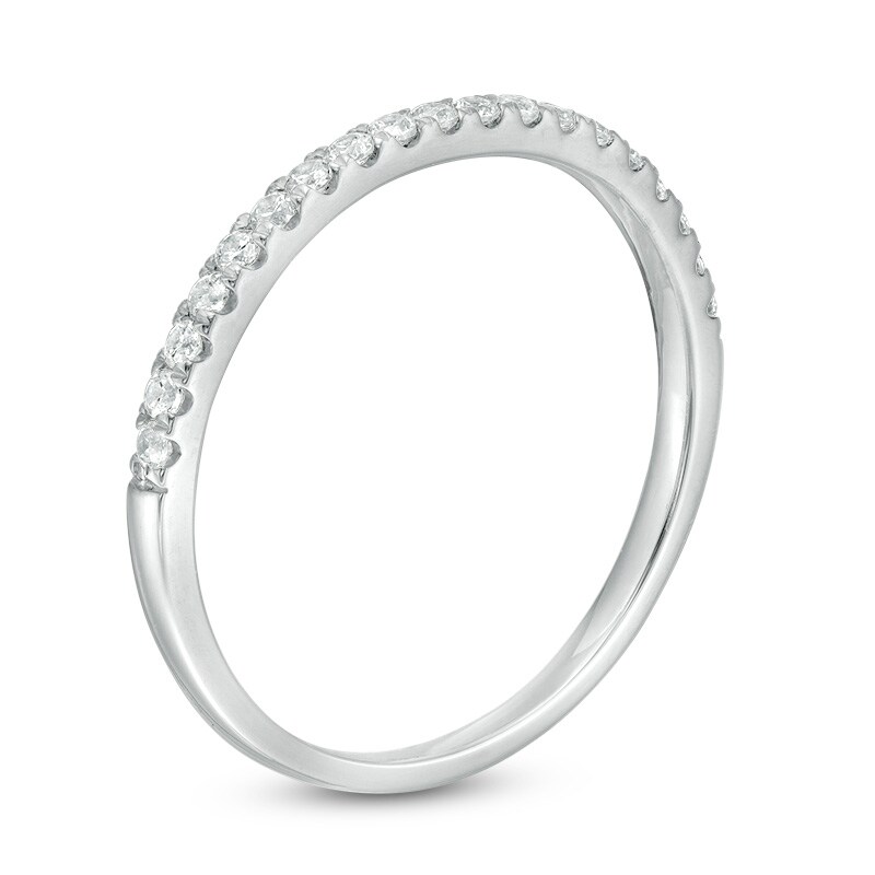 Main Image 3 of Previously Owned - 1/4 CT. T.W. Diamond Wedding Band in 10K White Gold
