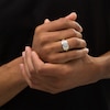 Thumbnail Image 2 of Previously Owned - 1/5 CT. T.W. Composite Diamond Frame Triple Row Ribbed Shank Ring in 10K Two-Toned Gold