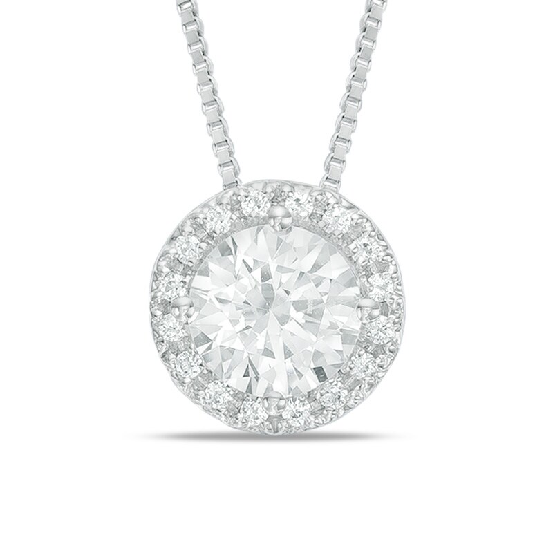 Main Image 1 of Previously Owned - 1/2 CT. T.W.  Diamond Frame Pendant in 14K White Gold (J/I1)