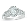 Thumbnail Image 1 of Previously Owned - Vera Wang Love Collection 1 CT. T.W. Oval Diamond Frame Engagement Ring in 14K White Gold