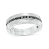 Thumbnail Image 1 of Previously Owned - Vera Wang Men's 3/4 CT. T.W. Square-Cut Black Diamond Wedding Band in 14K White Gold