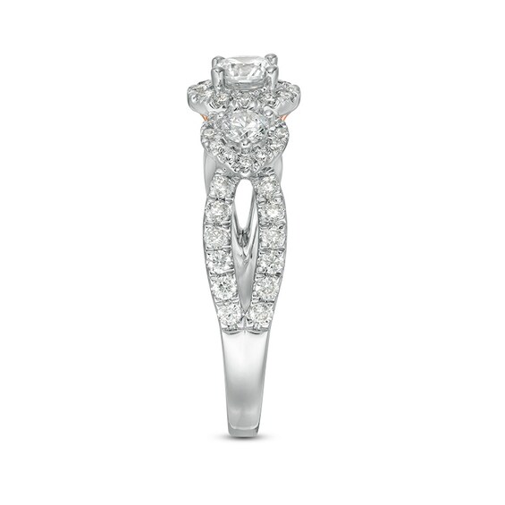 Previously Owned - Love's Destiny by Zales 1-1/5 CT. T.w. Diamond Frame Three Stone Engagement Ring in 14K White Gold