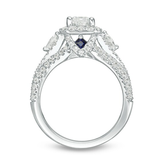 Previously Owned - Vera Wang Love Collection 2-1/4 CT. T.w. Emerald-Cut Diamond Frame Engagement Ring in 14K White Gold