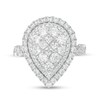 Thumbnail Image 4 of Previously Owned - 2 CT. T.W. Composite Diamond Pear-Shaped Frame Engagement Ring in 14K White Gold