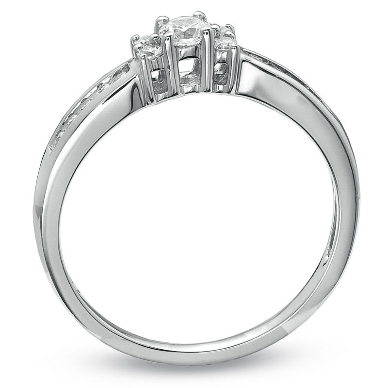 Main Image 2 of Previously Owned - 1/4 CT. T.W. Diamond Channel Engagement Ring in 10K White Gold