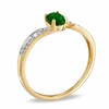 Thumbnail Image 2 of Previously Owned - Oval Emerald and Diamond Ring in 10K Gold