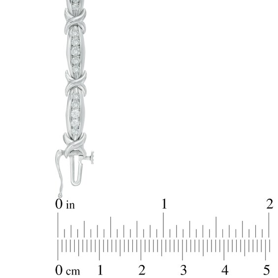 Previously Owned - 2 CT. T.w. Diamond "X" Bracelet in 10K White Gold