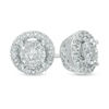 Thumbnail Image 1 of Previously Owned - 1/2 CT. T.W. Diamond Frame Circle Stud Earrings in 10K White Gold