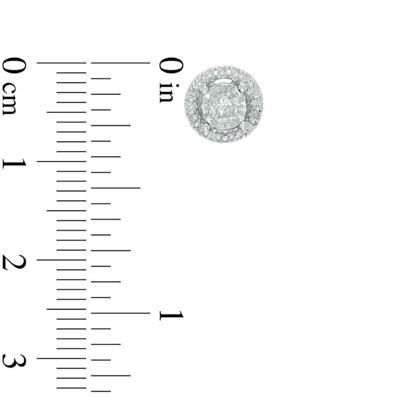Main Image 2 of Previously Owned - 1/2 CT. T.W. Diamond Frame Circle Stud Earrings in 10K White Gold