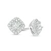 Thumbnail Image 1 of Previously Owned - 1/4 CT. T.W. Princess-Cut Diamond Frame Stud Earrings in 10K White Gold