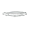 Thumbnail Image 1 of Previously Owned - 1 CT. T.W. Composite Diamond Three Flower Bangle in 10K White Gold