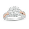 Thumbnail Image 1 of Previously Owned - 1 CT. T.W. Diamond Double Cushion Frame Engagement Ring in 14K Two-Tone Gold