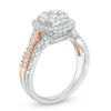 Thumbnail Image 2 of Previously Owned - 1 CT. T.W. Diamond Double Cushion Frame Engagement Ring in 14K Two-Tone Gold