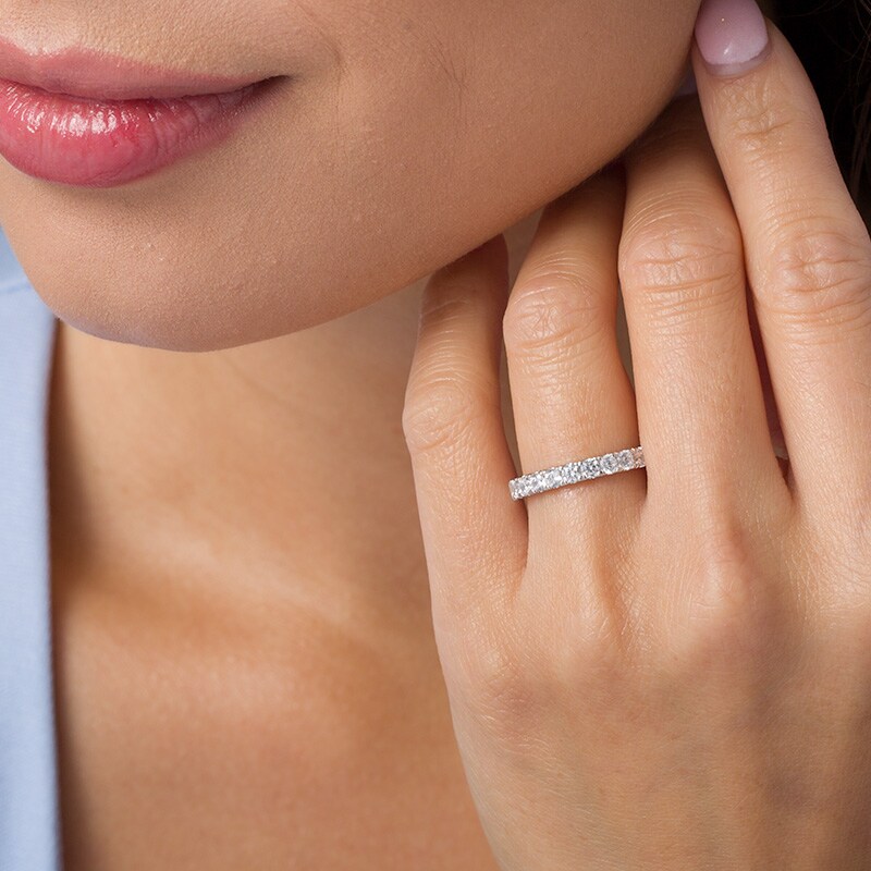Main Image 2 of Previously Owned - 7/8 CT. T.W. Diamond Wedding Band in 10K White Gold