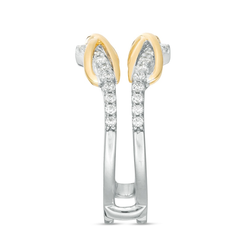 Main Image 4 of Previously Owned - 3/8 CT. T.W. Diamond Infinity Chevron Solitaire Enhancer in 10K Two-Tone Gold