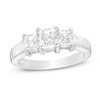 Thumbnail Image 1 of Previously Owned - 1-1/2 CT. T.W. Princess-Cut Diamond Three Stone Engagement Ring in 14K White Gold