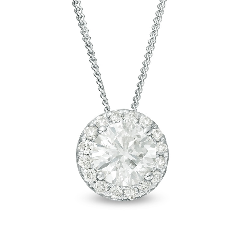 Main Image 1 of Previously Owned - 1/2 CT. T.W.  Diamond Frame Pendant in 14K White Gold (I/SI2)