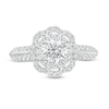 Thumbnail Image 2 of Previously Owned - 1-1/2 CT. T.W. Diamond Scallop Frame Engagement Ring in 14K White Gold