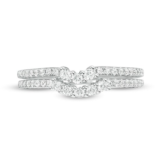 Previously Owned - Vera Wang Love Collection 3/8 CT. T.w. Diamond Contour Two Piece Band Set in 14K White Gold
