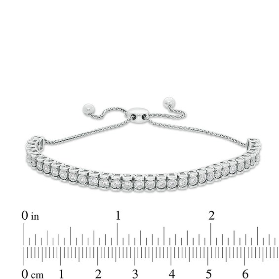 Previously Owned - 1 CT. T.w. Diamond Tennis Bolo Bracelet in 10K White Gold - 9.5"
