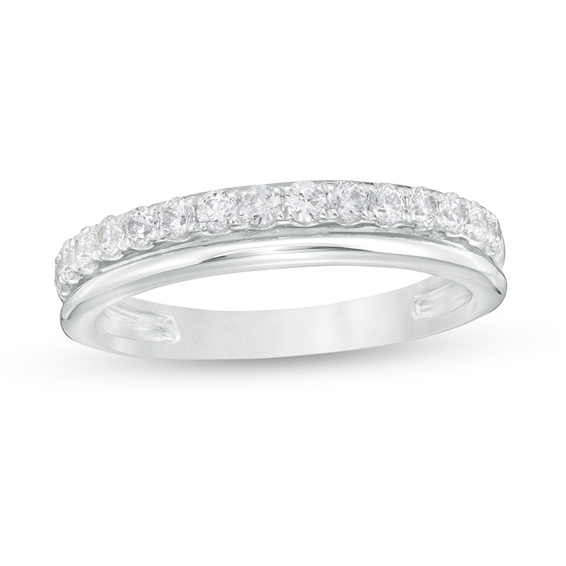 Main Image 1 of Previously Owned - 3/8 CT. T.W. Diamond Double-Row Band in 10K White Gold