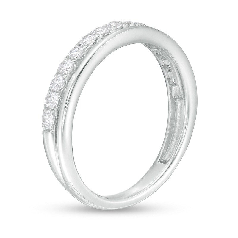 Main Image 3 of Previously Owned - 3/8 CT. T.W. Diamond Double-Row Band in 10K White Gold