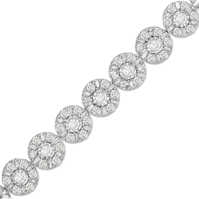 Main Image 1 of Previously Owned - 7 CT. T.W. Diamond Tennis Bracelet in 10K White Gold - 7.5"