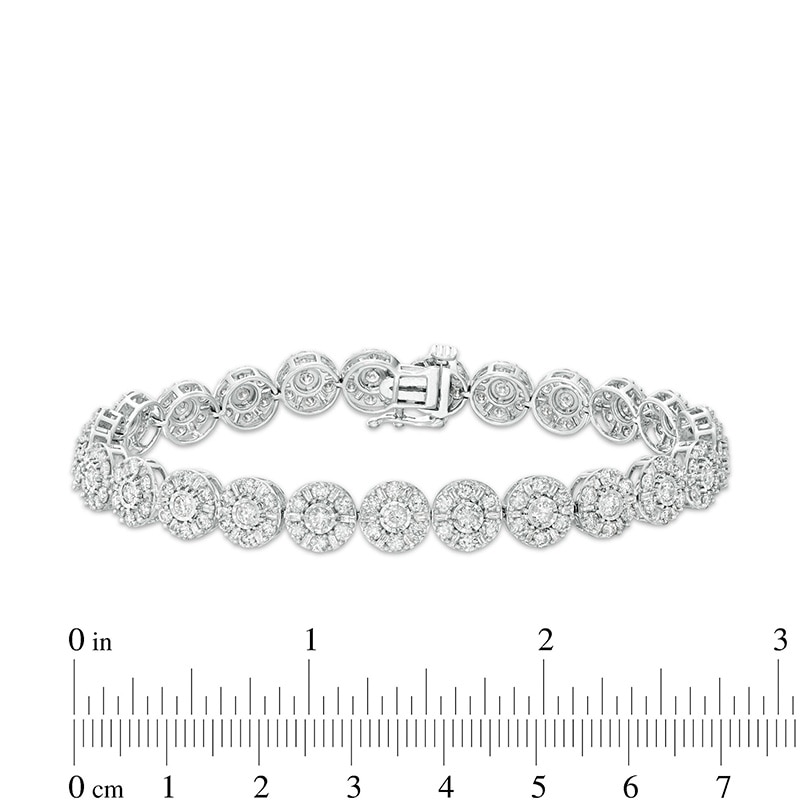 Main Image 3 of Previously Owned - 7 CT. T.W. Diamond Tennis Bracelet in 10K White Gold - 7.5"