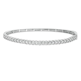 Previously Owned - 1 CT. T.W. Diamond Bangle in 10K White Gold - 7.5"