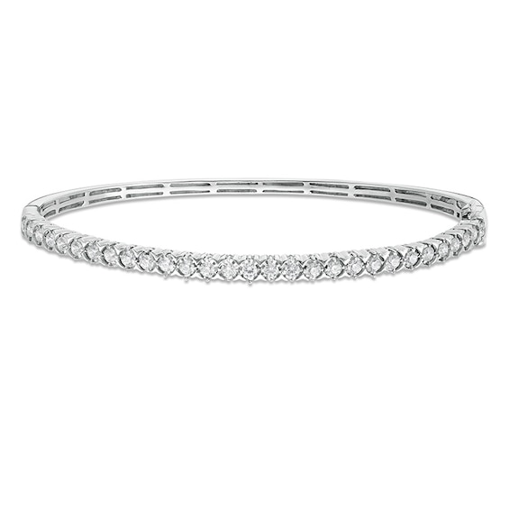 Previously Owned - 1 CT. T.w. Diamond Bangle in 10K White Gold - 7.5"