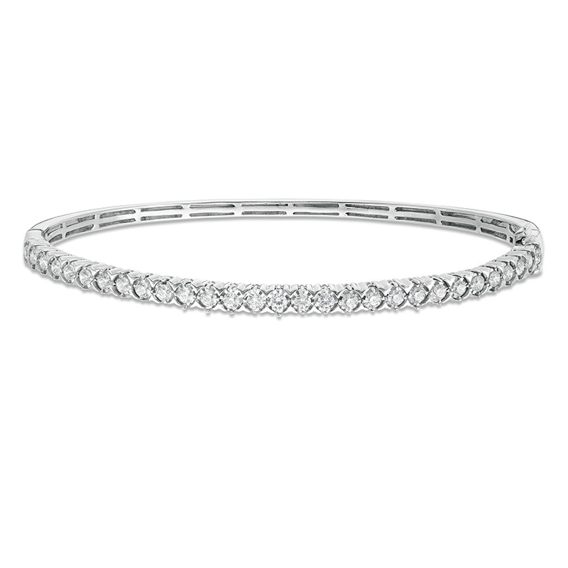 Main Image 1 of Previously Owned - 1 CT. T.W. Diamond Bangle in 10K White Gold - 7.5"