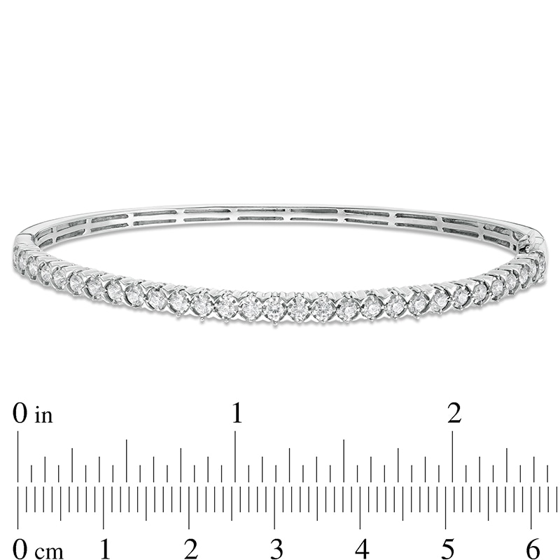 Main Image 3 of Previously Owned - 1 CT. T.W. Diamond Bangle in 10K White Gold - 7.5"