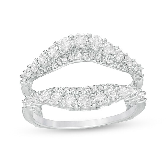 Previously Owned - 1 CT. T.w. Diamond Contour Solitaire Enhancer in 10K White Gold