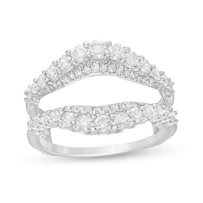 Main Image 1 of Previously Owned - 1 CT. T.W. Diamond Contour Solitaire Enhancer in 10K White Gold