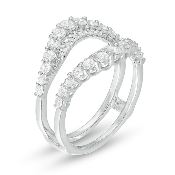 Previously Owned - 1 CT. T.w. Diamond Contour Solitaire Enhancer in 10K White Gold