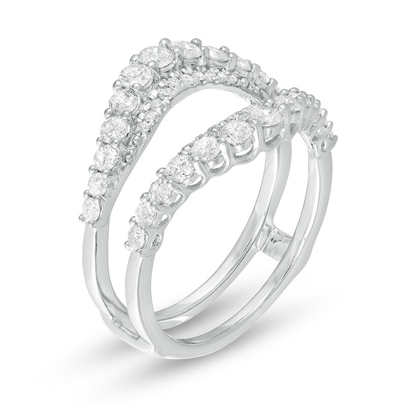 Main Image 2 of Previously Owned - 1 CT. T.W. Diamond Contour Solitaire Enhancer in 10K White Gold
