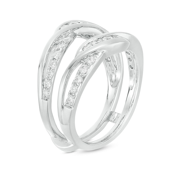 Previously Owned - 5/8 CT. T.w. Diamond Wavy Solitaire Enhancer in 14K White Gold