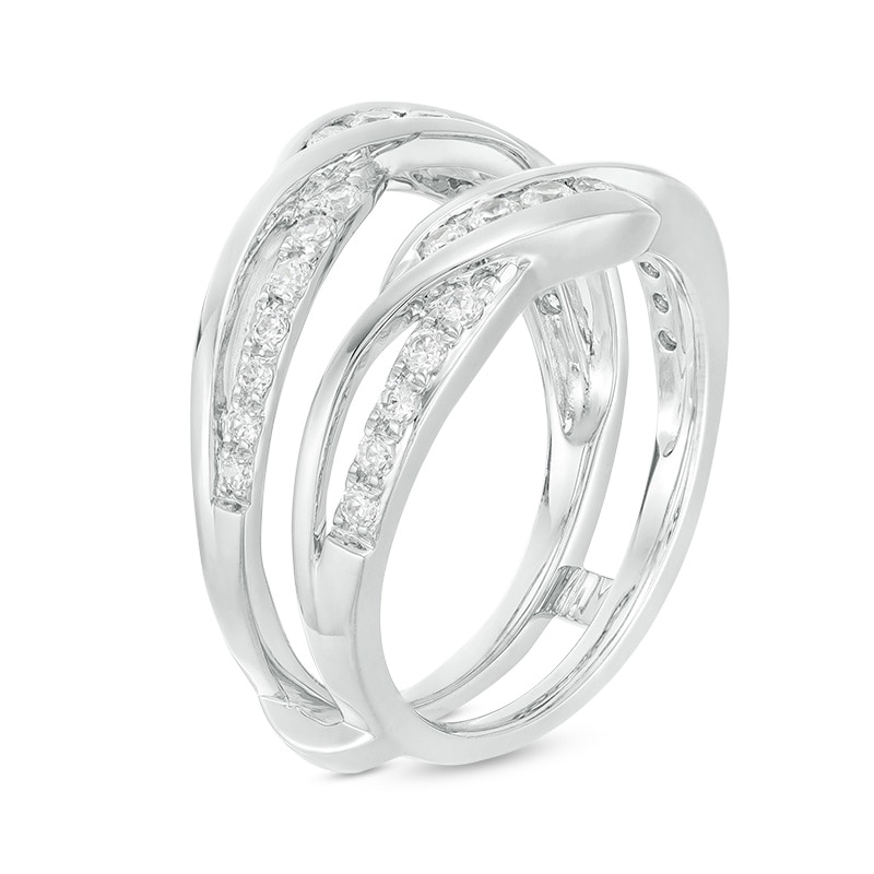 Main Image 3 of Previously Owned - 5/8 CT. T.W. Diamond Wavy Solitaire Enhancer in 14K White Gold