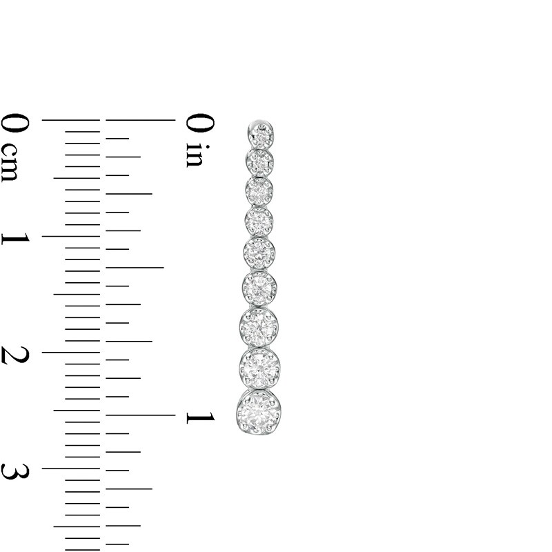 Main Image 2 of Previously Owned - Marilyn Monroe™ Collection 3/4 CT. T.W. Journey Diamond Drop Earrings in 10K White Gold
