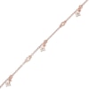 Thumbnail Image 1 of Previously Owned - 1/3 CT. T.W. Diamond Square Dangle Station Anklet in 10K Rose Gold - 10"